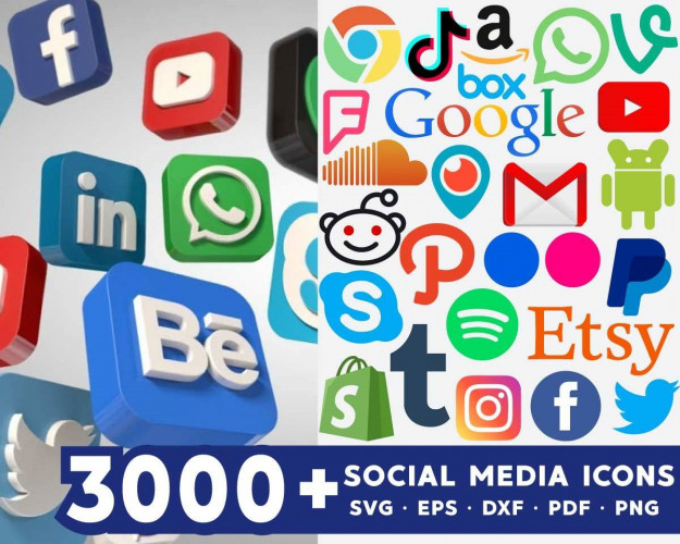 Social Media SVG Bundle 3000+