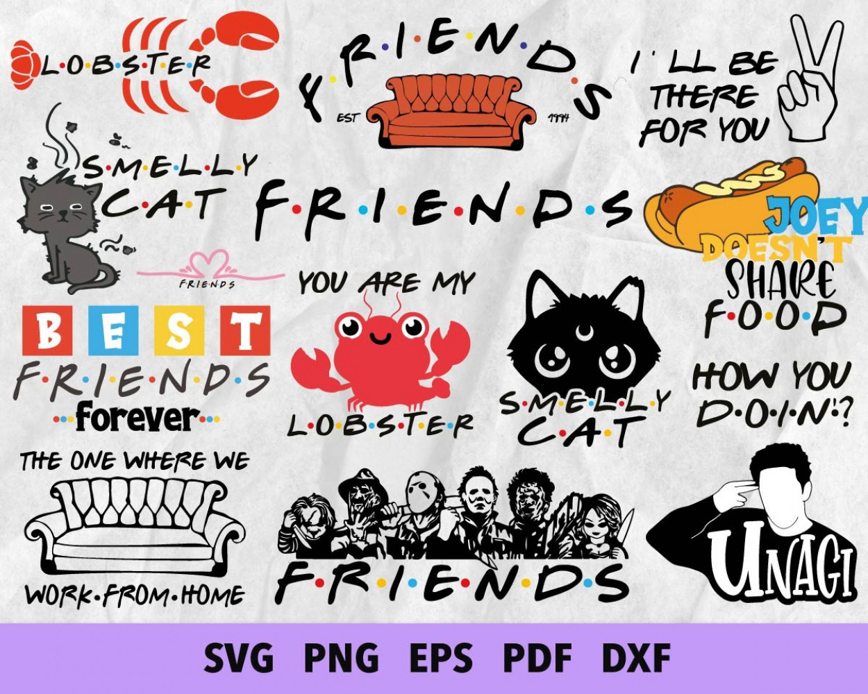 Friends TV Show SVG Bundle, Friends Cricut Designs, Friends Clipart ...