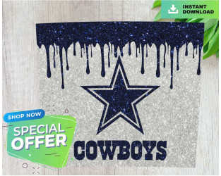 Cowboys Player Art Full Tumbler Wrap, Dallas Cowboys Skinny