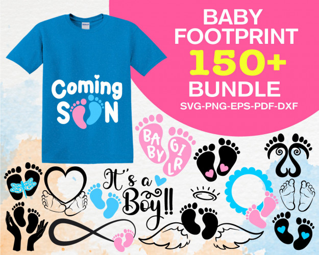 Baby Footprint SVG Bundle 150+
