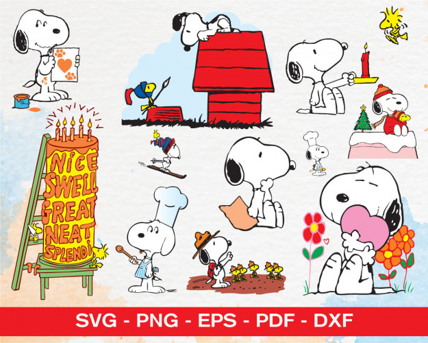 Snoopy and Woodstock SVG Bundle 150+