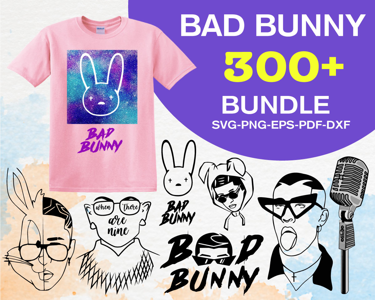 Bad Bunny Pink Heart PNG/SVG