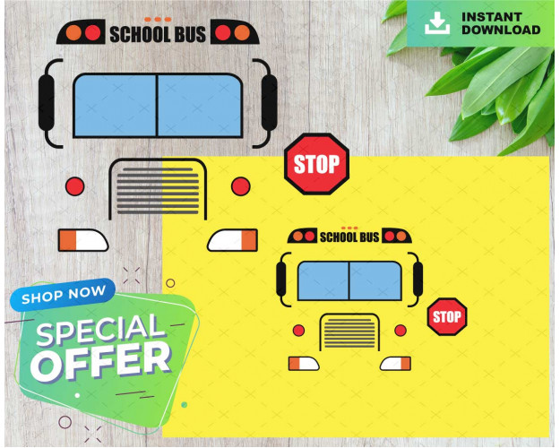 Tumbler Template SVG PNG School Bus