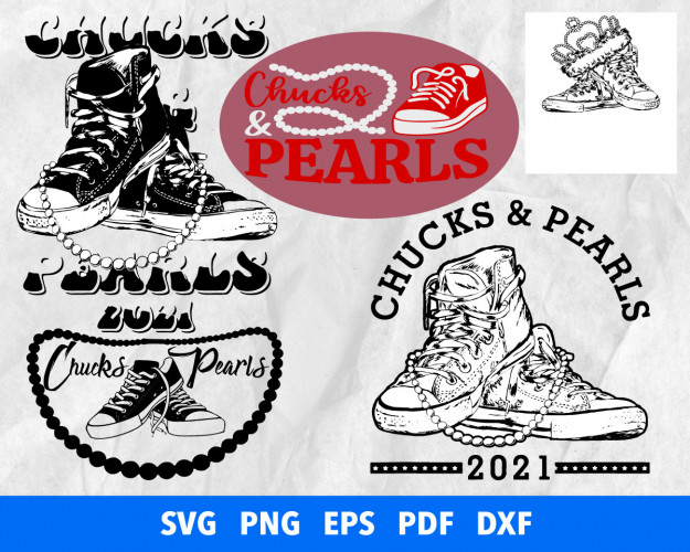 Chucks & Pearls SVG Bundle 100+