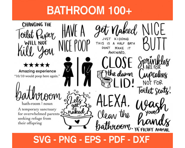 Bathroom Quotes SVG Bundle 100+ 