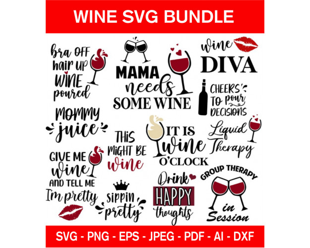 Wine Quotes SVG Bundle 100+ 