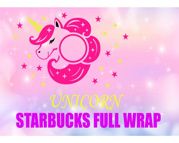 Cup Wrap Template SVG PNG Cute Unicorns 24oz