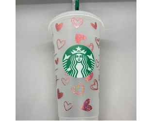 Hearts Starbucks Coffee SVG Full Wrap for Starbucks Venti Cold Cup -  Gaodesigns Store