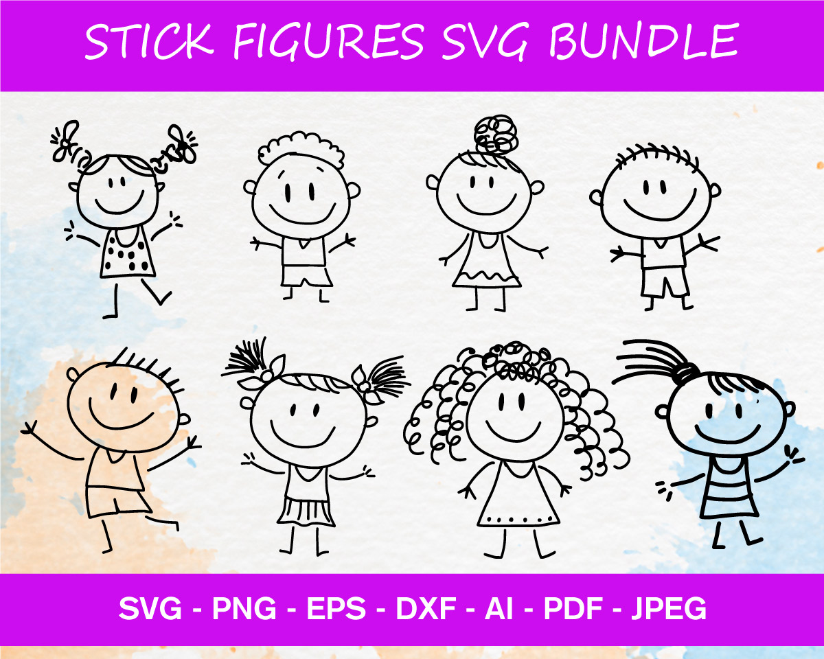 Download 10 Pack Stick Figures Svg File Stick Boy Clipart Stick Girl Png Stick People