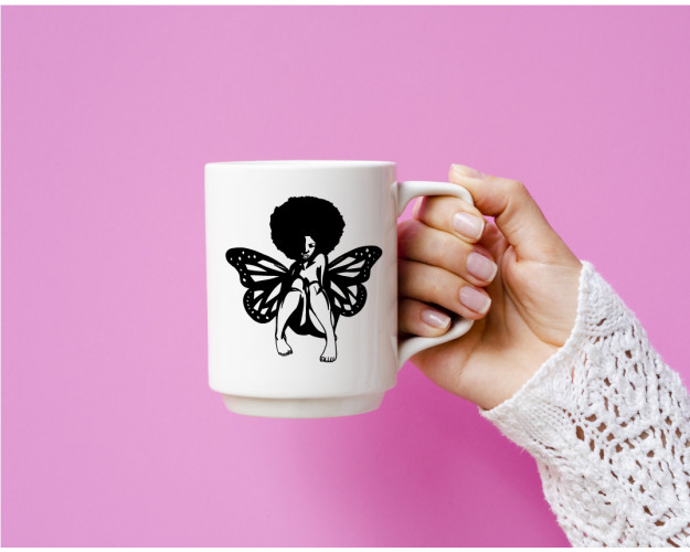 Black Woman Butterfly SVG