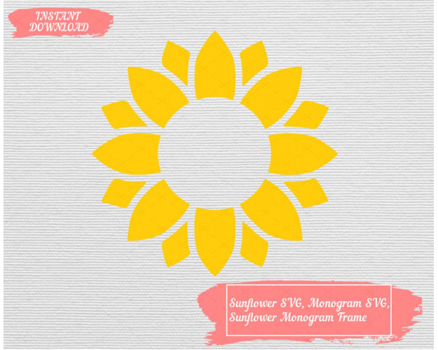 Sunflower Monogram Frame SVG