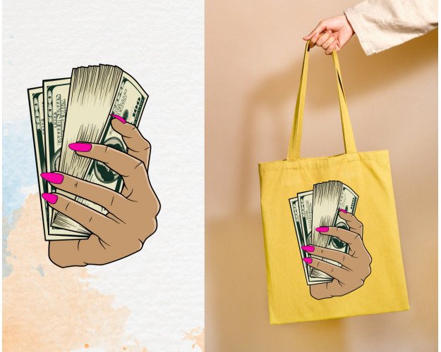 Female Hand Holding Money SVG
