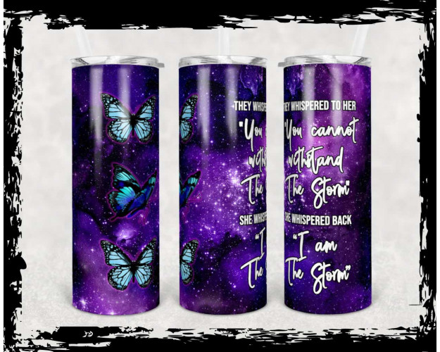 Tumbler Template PNG Butterfly 20oz Skinny