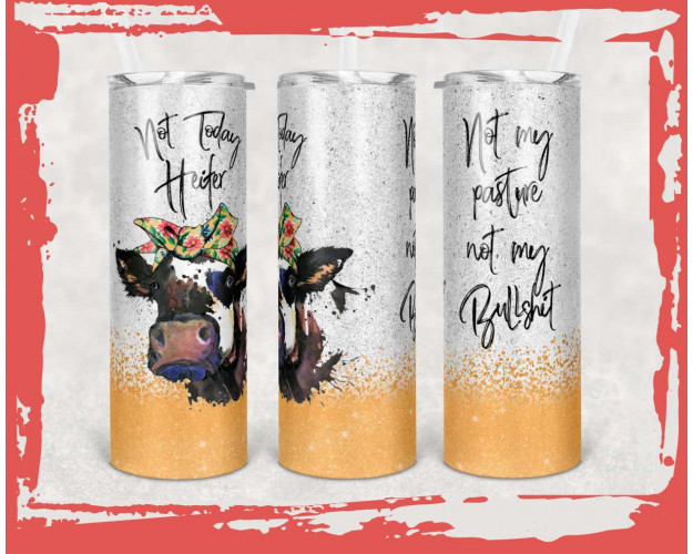 Tumbler Template PNG Cow Not Today 20oz Skinny