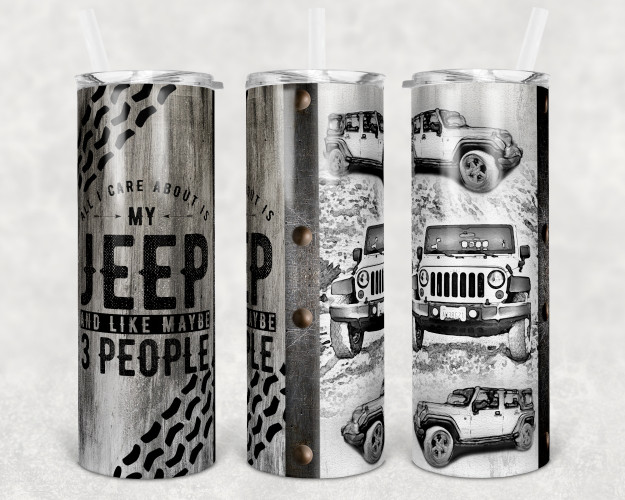 Tumbler Template PNG Jeep Off Road 20oz Skinny
