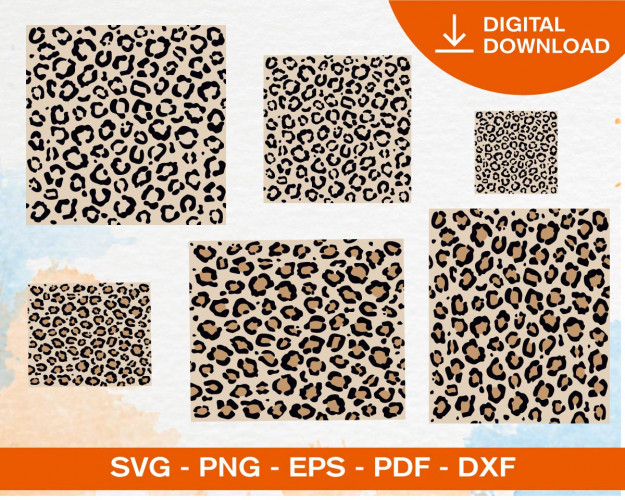 Leopard Print Pattern Svg, Eps, Dxf, Png, Repeating Pattern, Digital Paper, Silhouette 
