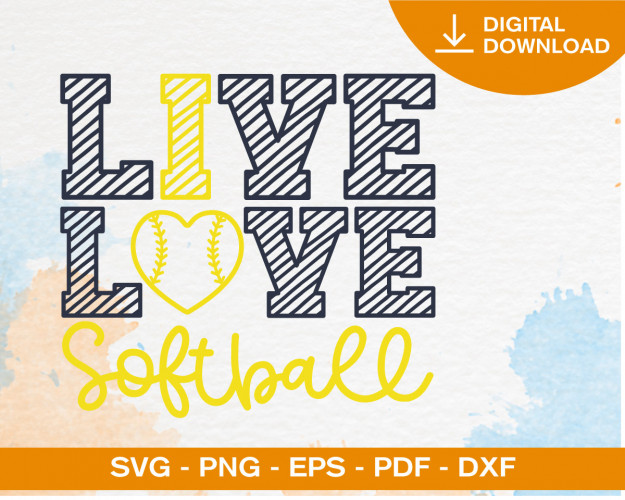 Live Love Softball SVG