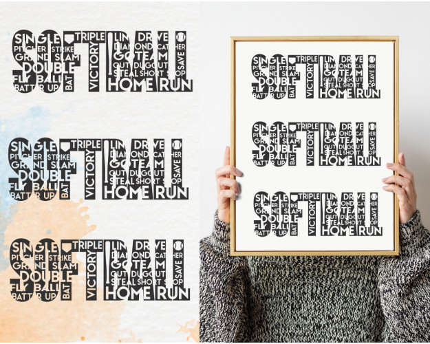 Softball Word SVG