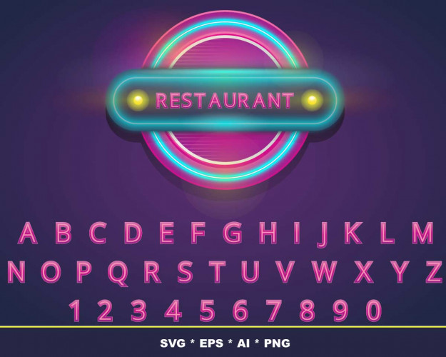 Neon Style Signs SVG Bundle 100+