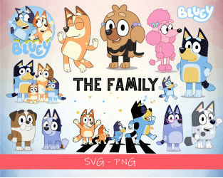Bluey Birthday Bluey and Bingo Birthday SVG Graphic Design Files