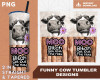 Tumbler Template PNG Funny Cow 20oz Skinny