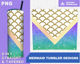 Tumbler Template Sublimation Designs , Mermaid Tumbler 20 oz Under