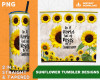 Tumbler Template PNG Sunflower 20oz Skinny