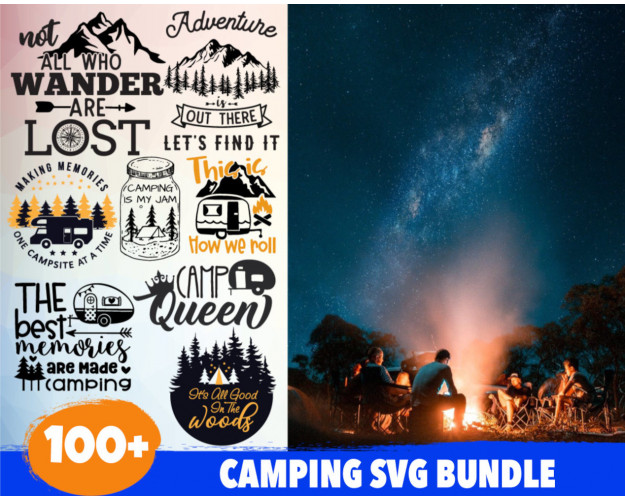 Camping SVG Bundle 100+