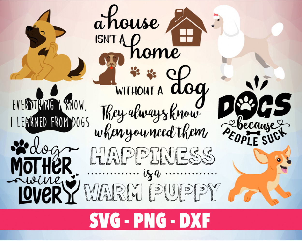 Dog Quotes SVG 100+ Bundle, Dog Quotes Cricut, Dog Quotes Clipart