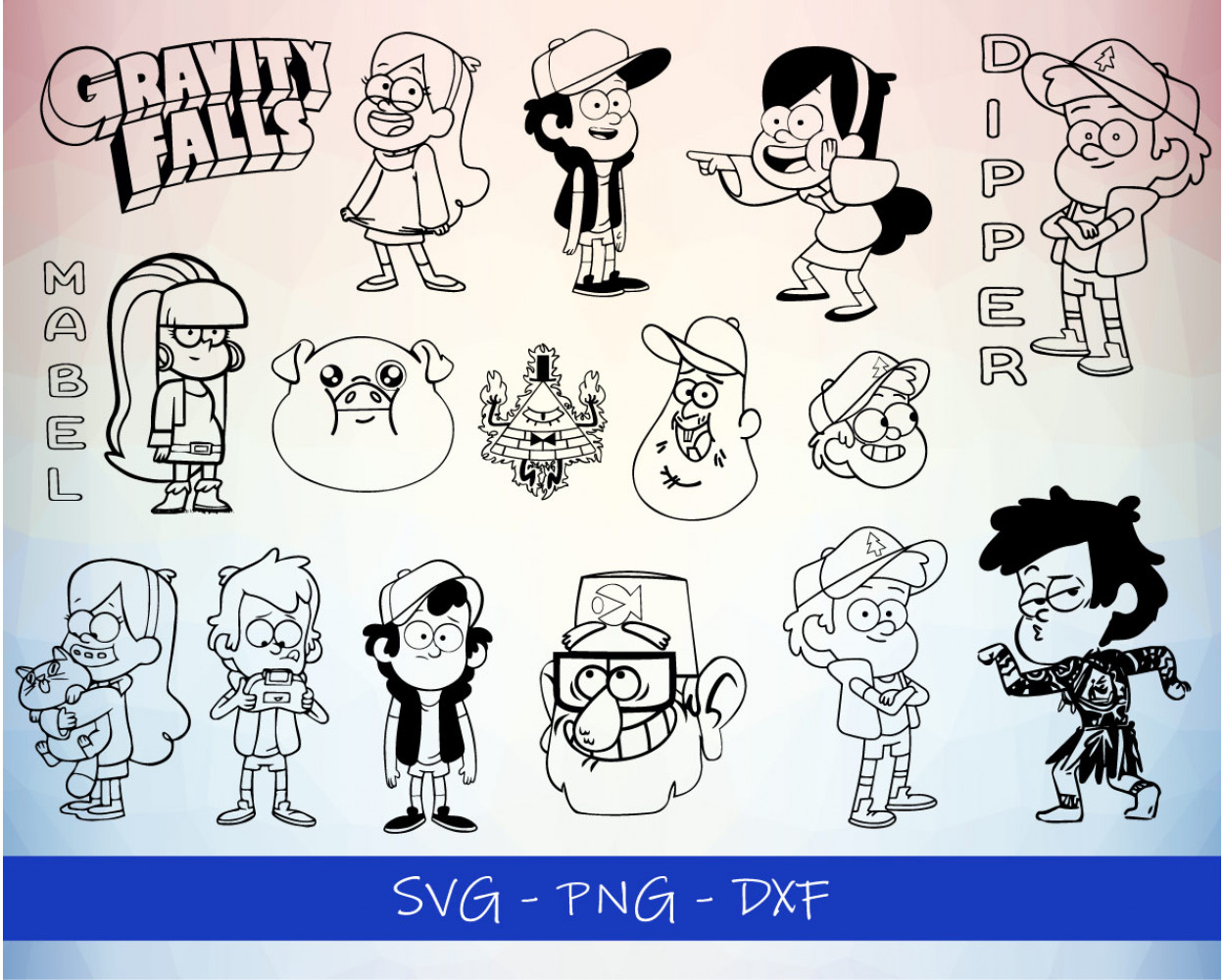 Gravity Falls SVG 50+ Bundle, Gravity Falls Cricut, Clipart