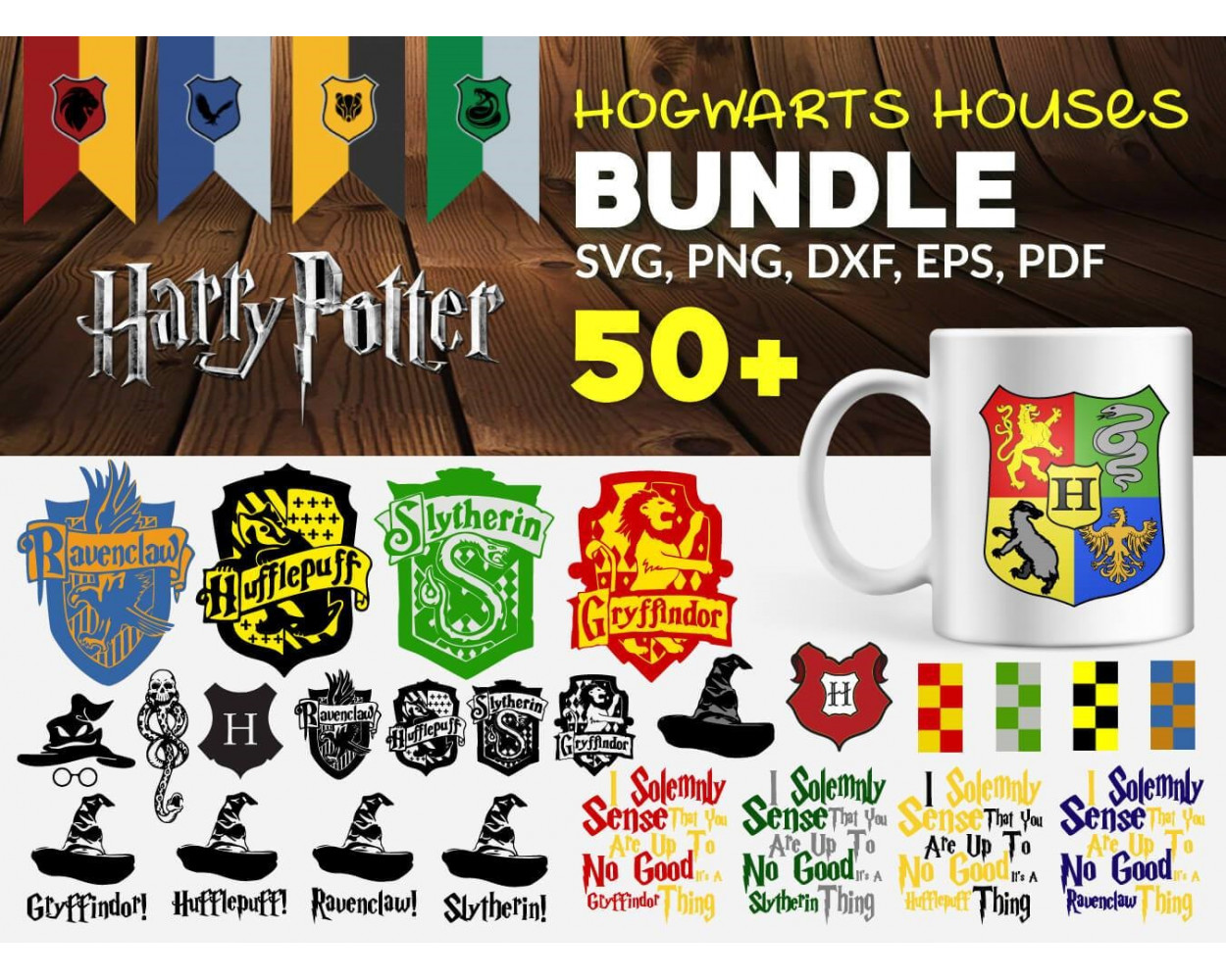 Harry Potter Ultimate SVG Bundle SVG, PNG, DXF, PDF