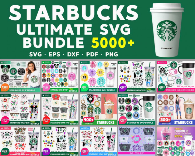 Starbucks SVG Bundle, High-Quality SVG Files for Crafting, Scrapbooking and photo albums