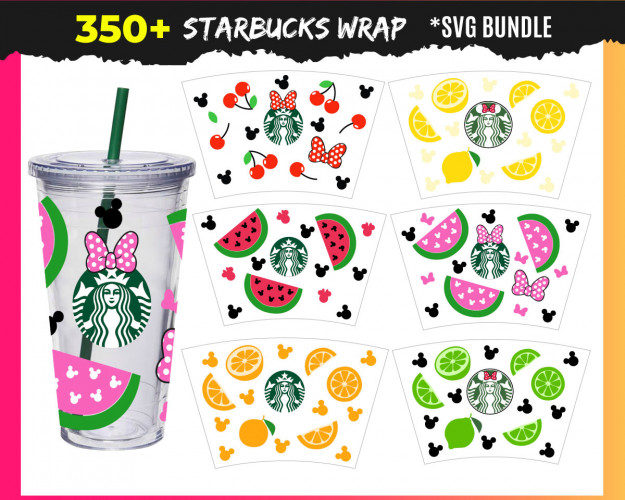 Starbucks Wrap SVG Bundle 350+