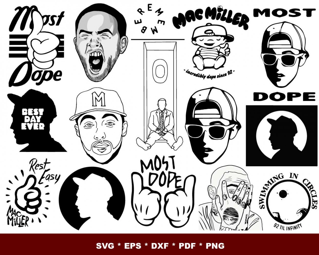 Mac Miller SVG Bundle, Mac Miller Cricut Designs, Mac Miller Clipart ...