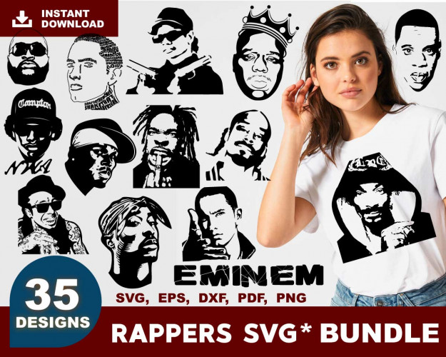 Rappers SVG Bundle 35+ 