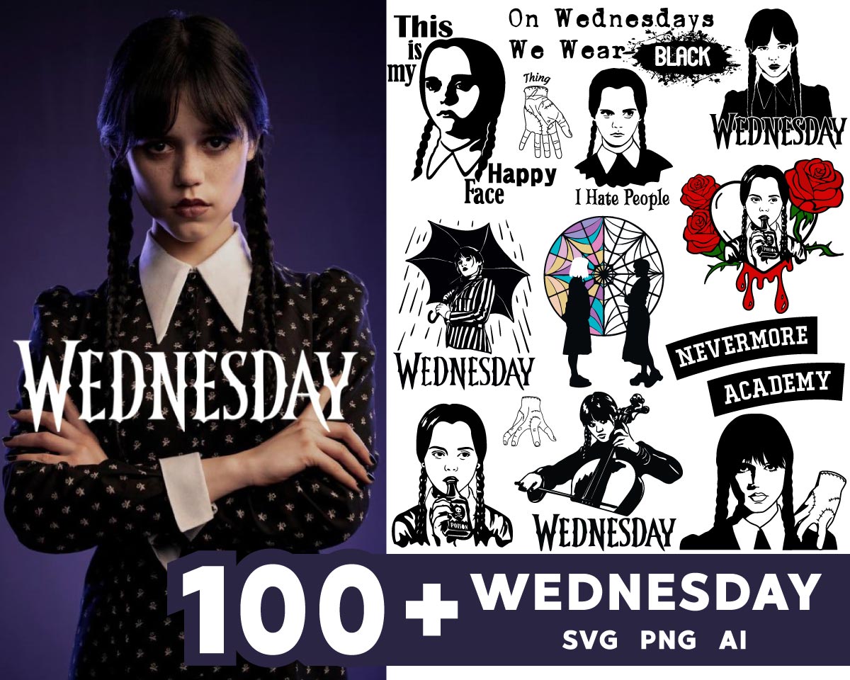 Wednesday Addams bundle PNG, Netflix series bundle PNG , Wednesday Add –  kingbundlesvg