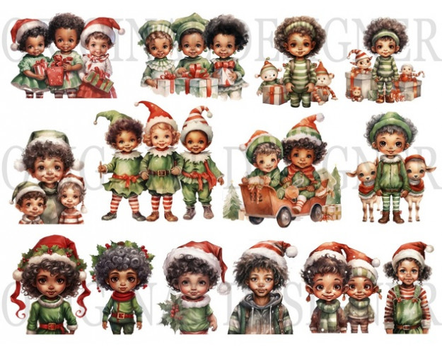 Afro Christmas Elf - Celebrate the Season with a Unique Touch of Holiday Cheer
