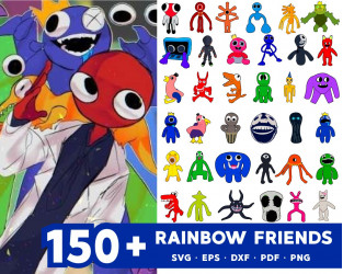 Rainbow Friends SVG, Rainbow Friends Roblox All Characters, - Inspire Uplift