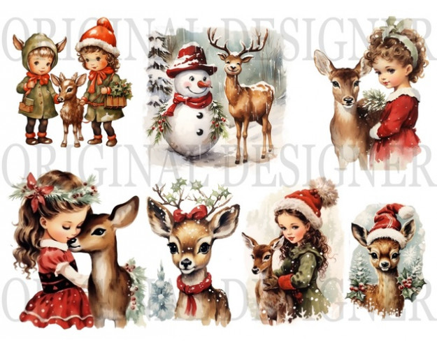 Christmas Deer - Grace Your Holiday Projects with the Timeless Elegance of Deer