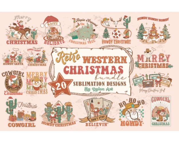 Western Christmas Bundle - Design holiday cards and invitations that transport you to a Western-style Christmas