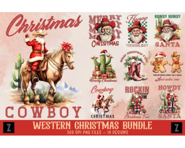 Western Christmas Bundle - Celebrate the Holidays with Rustic Charm and Frontier Festivity
