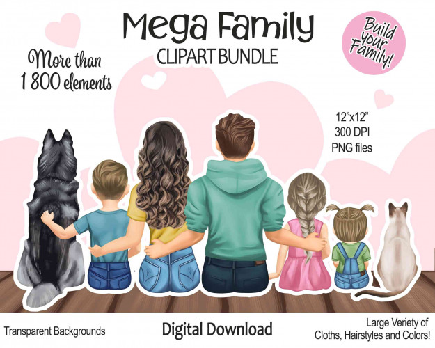 family clipart, best friends clipart, dog breeds, dog mom, cat lover gift, cat clipart, dog fathersday, mothersday, father daughter, dad clipart png