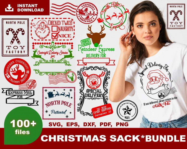 Santa Sack SVG Bundle 100+