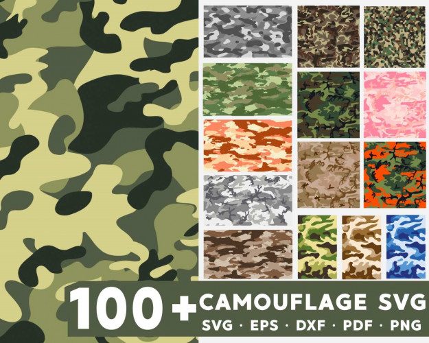Camouflage SVG Bundle 100+