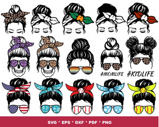 Colorful LV Life Messy Bun Mom PNG - Louis Vuitton Birthday Gift